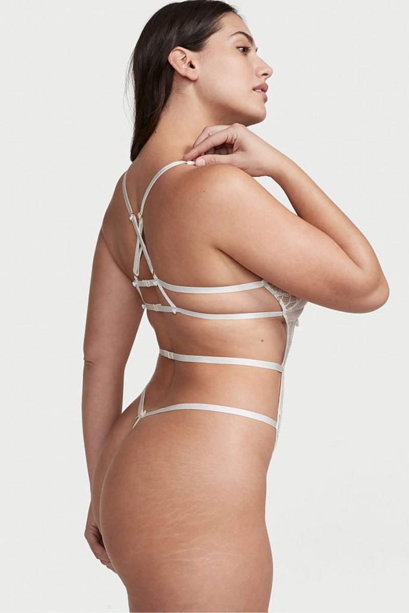 Coconut White Victoria's Secret Strappy Back Lace Body | BKL-469510