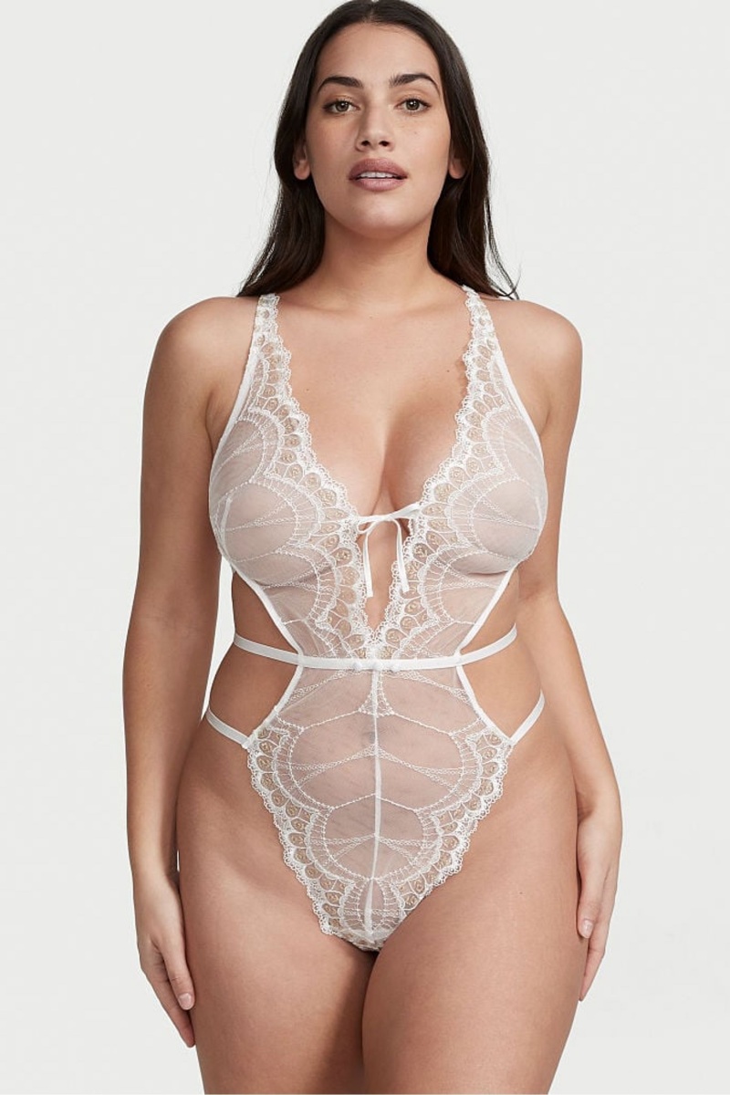 Coconut White Victoria\'s Secret Strappy Back Lace Body | BKL-469510