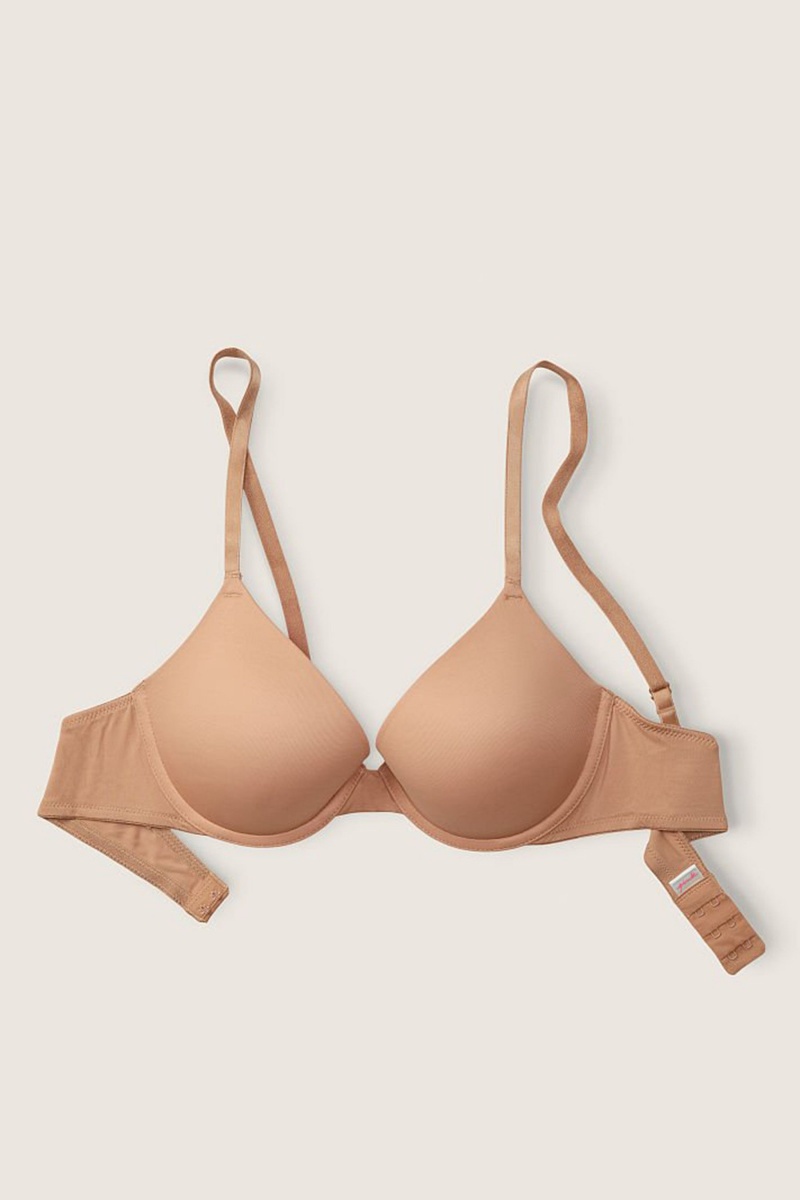 Coffee Brown Nude Victoria's Secret Wear Everywhere Smooth Push Up T-Shirt Bra | ESB-307468