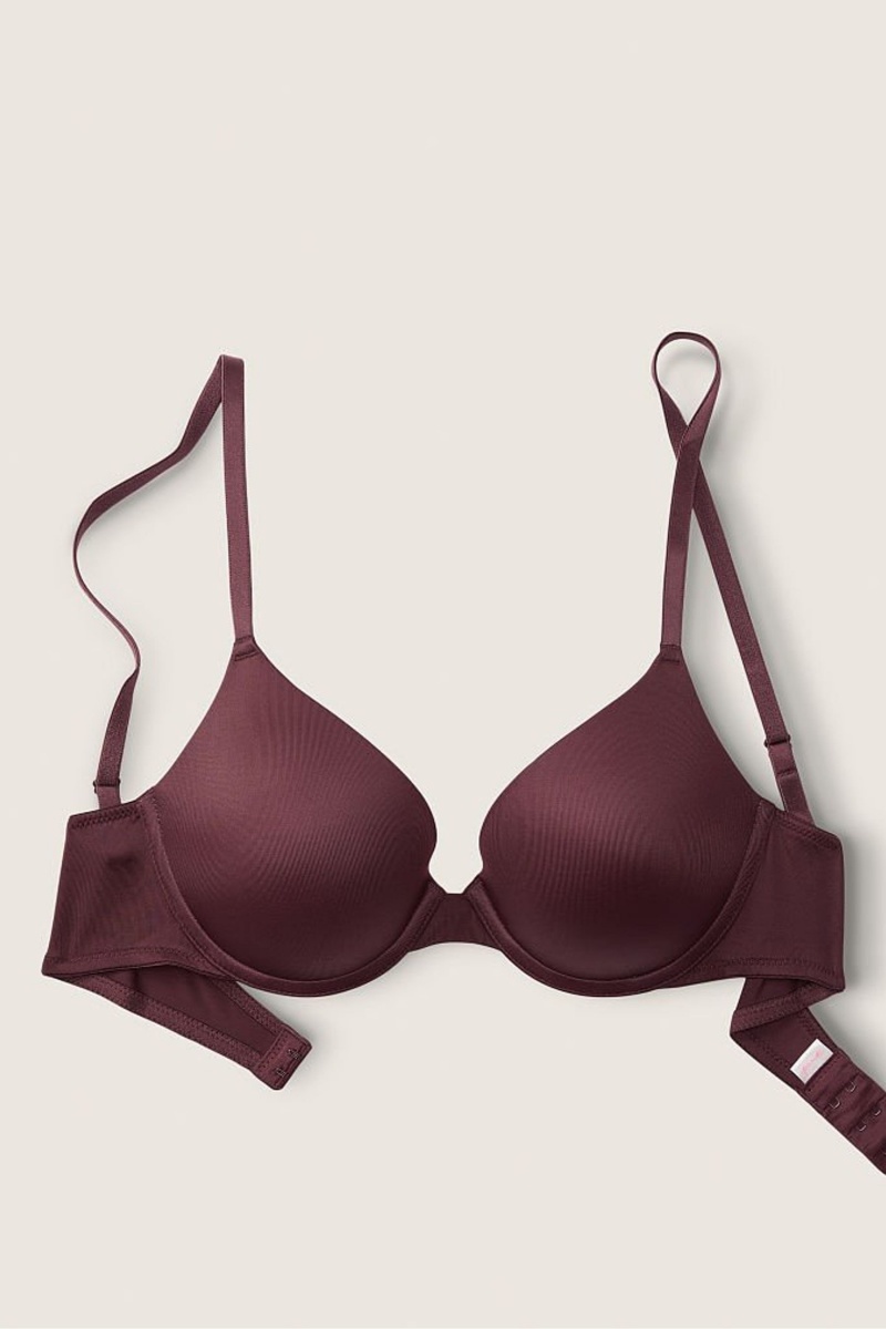 Coffee Brown Nude Victoria's Secret Wear Everywhere Smooth Push Up T-Shirt Bra | SYH-361872