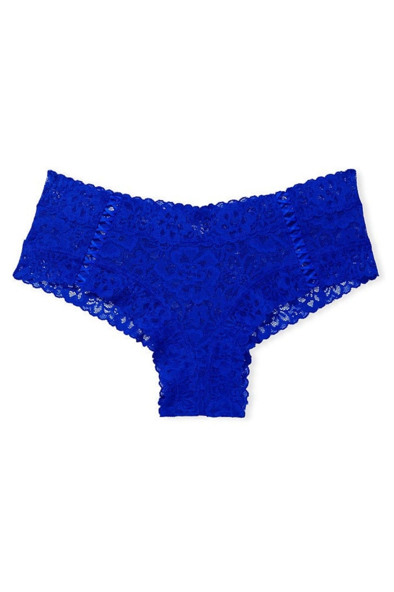 Cool Aqua Blue Victoria's Secret The Lacie Lace Cheeky Knickers | JDC-085394