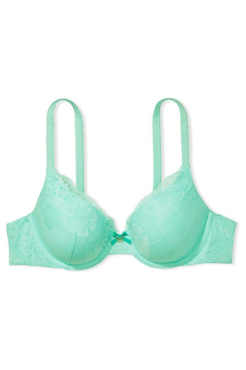 Creme De Mint Green Victoria's Secret Body by Victoria Lace Lightly Lined Full Cup Bra | NTY-879123