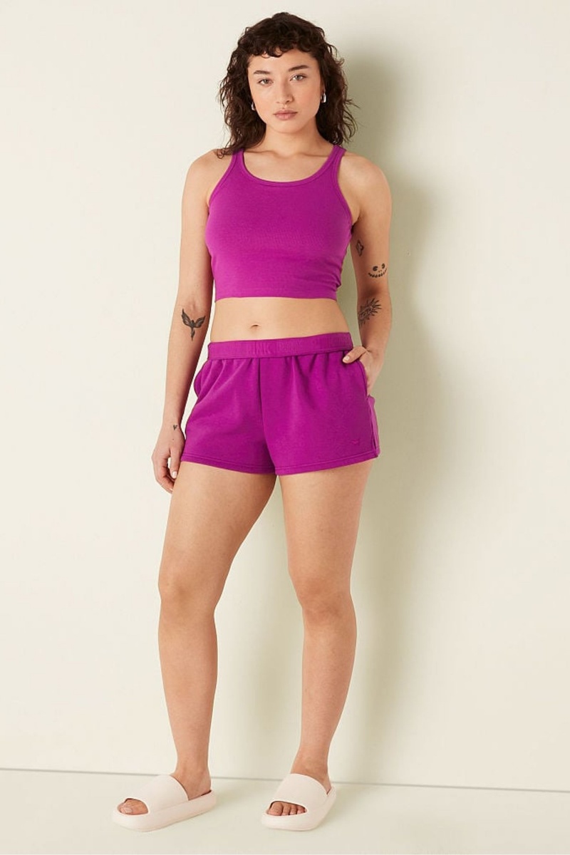 Dahlia Magenta Pink Victoria's Secret Mid Rise Fold Over Short | CMK-534782