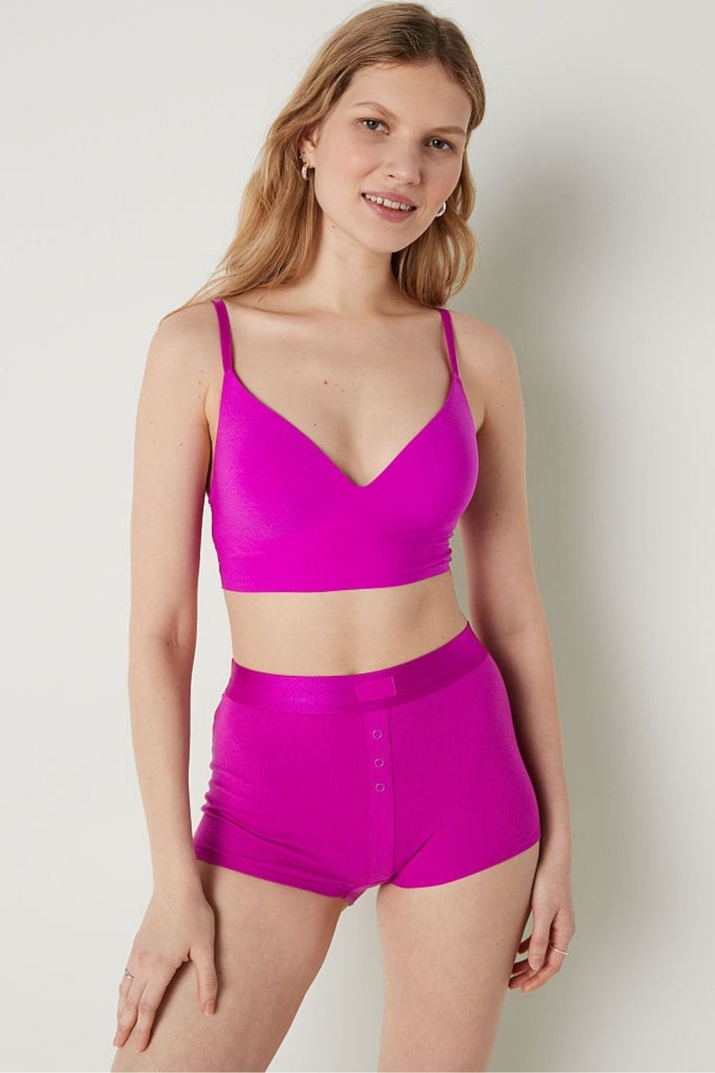 Dahlia Magenta Pink Victoria's Secret Smooth Non Wired Push Up Bralette | BOP-270948