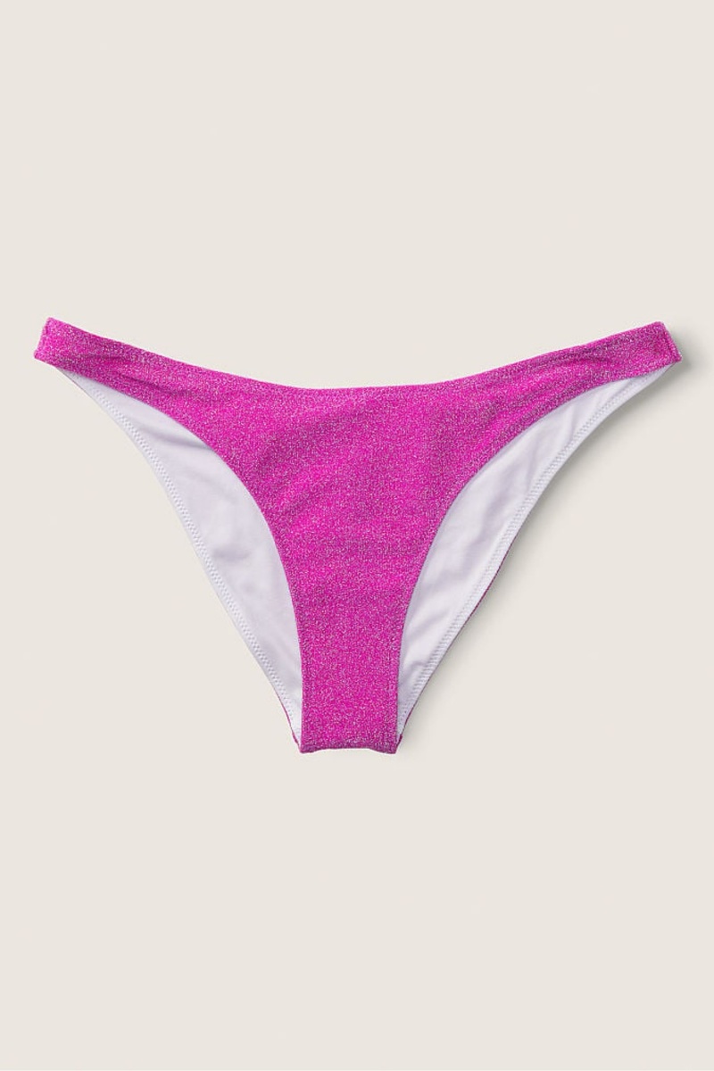 Dahlia Magenta Victoria's Secret Shimmer High Waist Cheeky Bikini Bottom | NGJ-012483