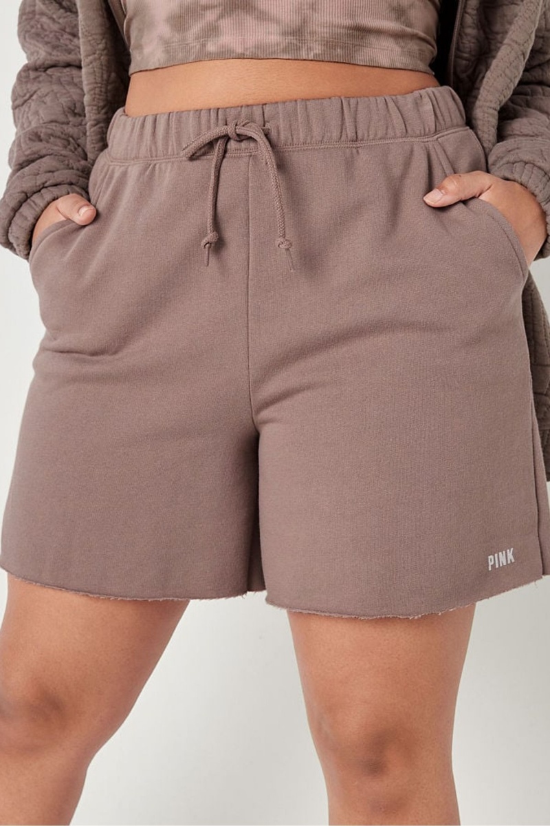 Dreamy Pink Victoria\'s Secret Fleece Lounge High Waist Short | HUV-908756