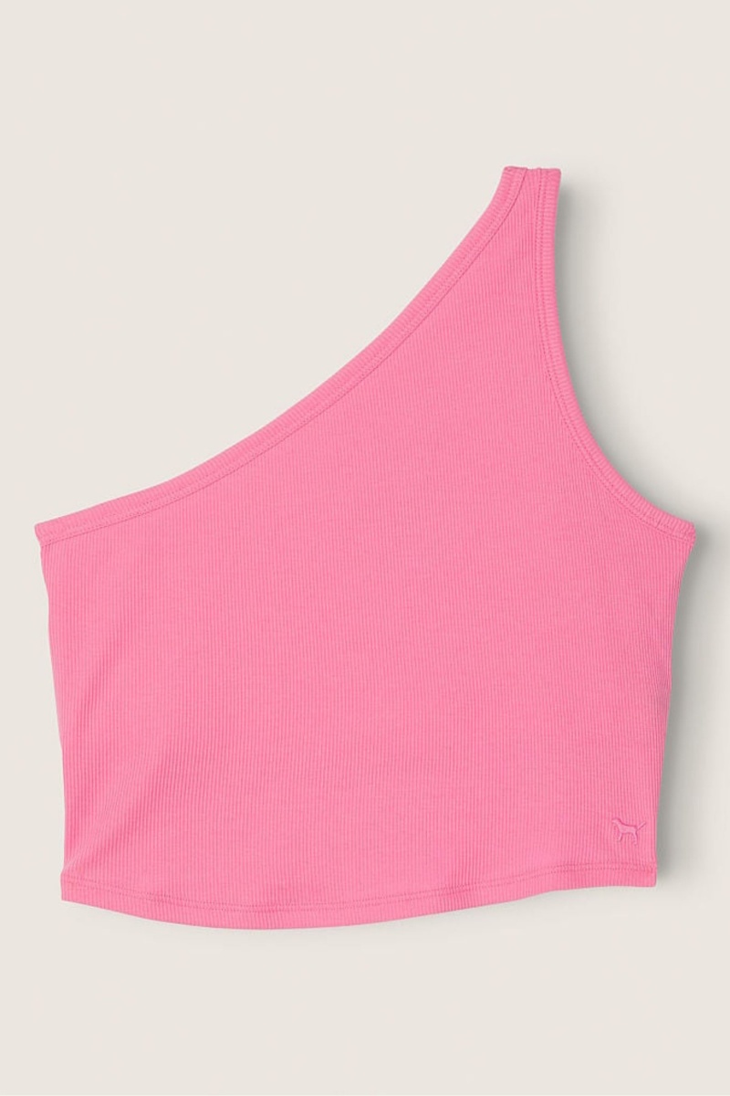 Dreamy Pink Victoria's Secret Shrunken One Shoulder Shelf Tank | ZBL-965832