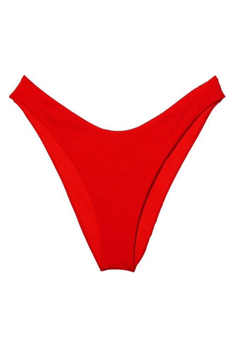 Flame Rib Red Victoria's Secret Bikini Bottom | SKC-689235