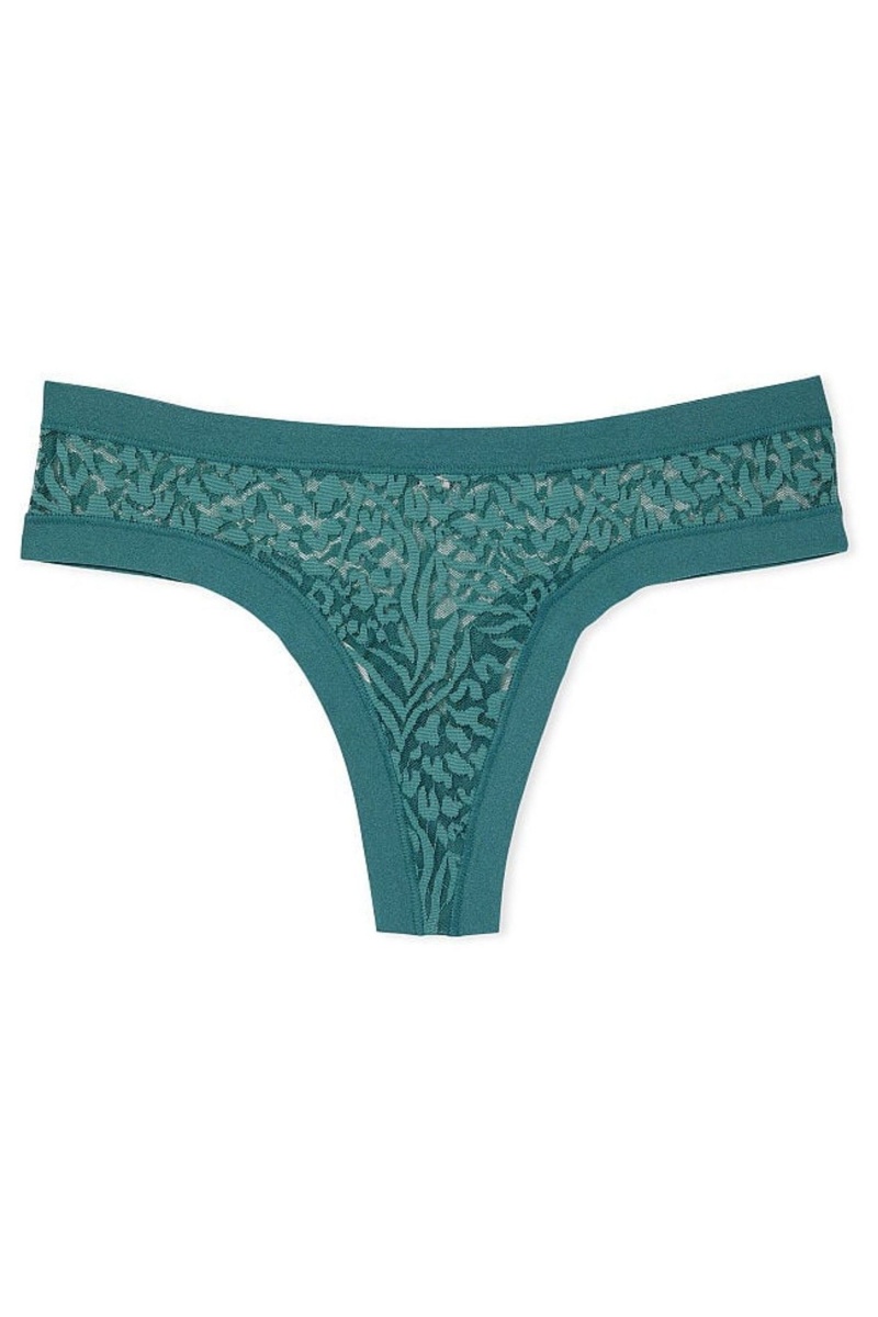 French Sage Blue Victoria's Secret Sexy Illusions by Victorias Secret No Show Thong Knickers | VSG-472190