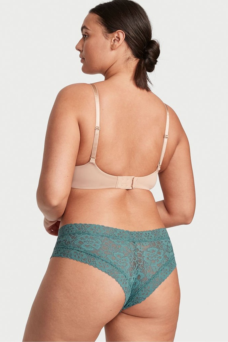 French Sage Blue Victoria's Secret The Lacie Lace Cheeky Knickers | WIZ-825614