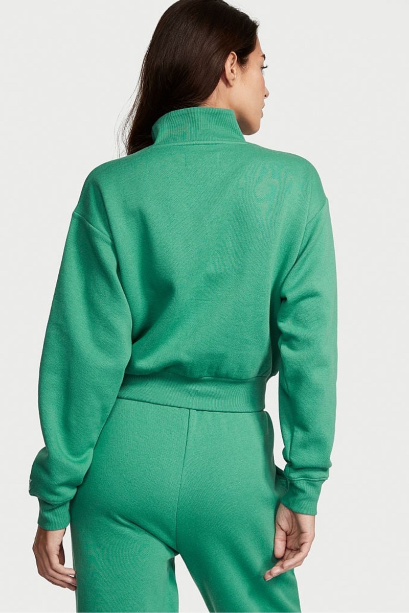 Gem Green Victoria's Secret Half Zip High Neck Lounge Sweatshirt | ONJ-023856