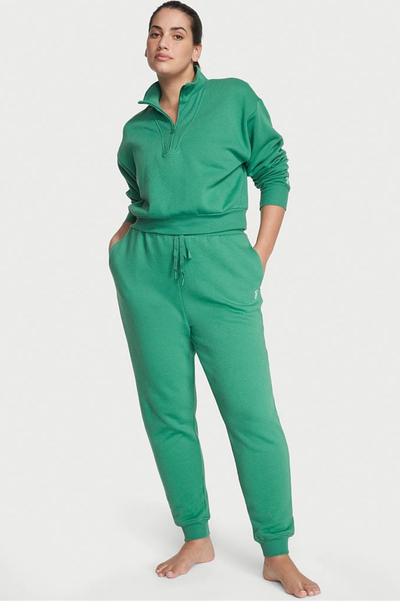 Gem Green Victoria's Secret Half Zip High Neck Lounge Sweatshirt | ONJ-023856