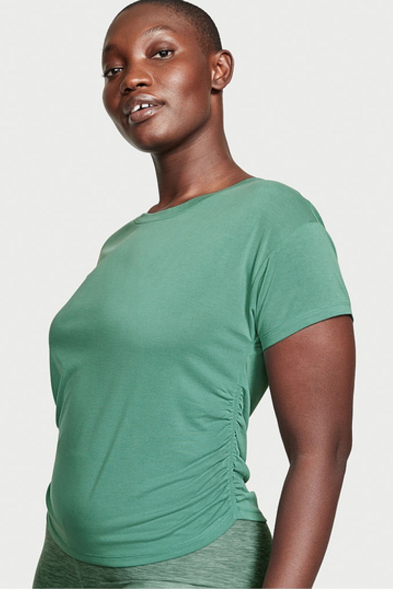 Gem Green Victoria\'s Secret Ruched Modal T-Shirt | HPO-752416