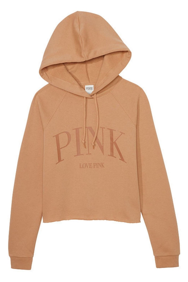 Golden Yellow Victoria's Secret Fleece Cropped Hoodie | FIP-579361