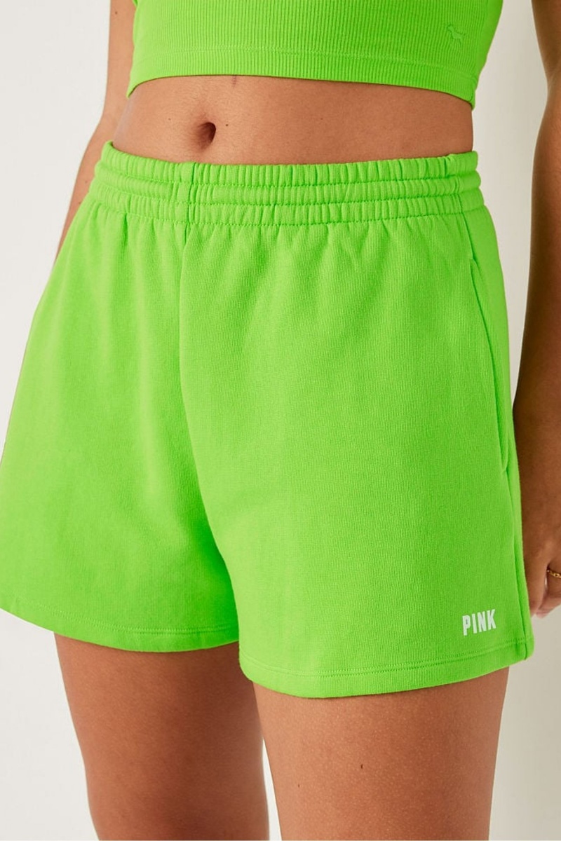 Green Bloom Sans Logo Victoria\'s Secret Campus Fleece Short | PON-248953