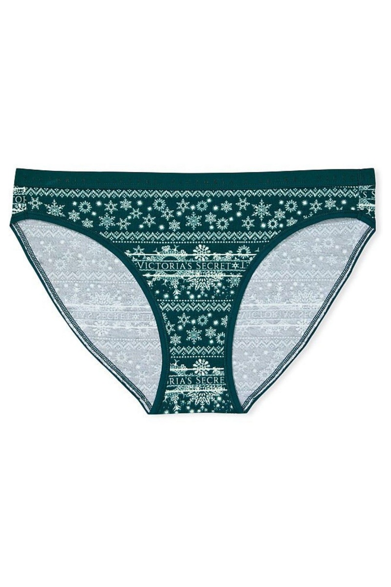 Green Fairisle Victoria's Secret Cotton Bikini Knickers | BXM-823791