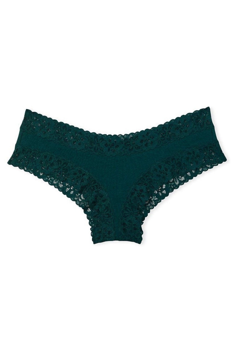 Green Victoria's Secret Lace Waist Cotton Cheeky Panty | BYK-639701