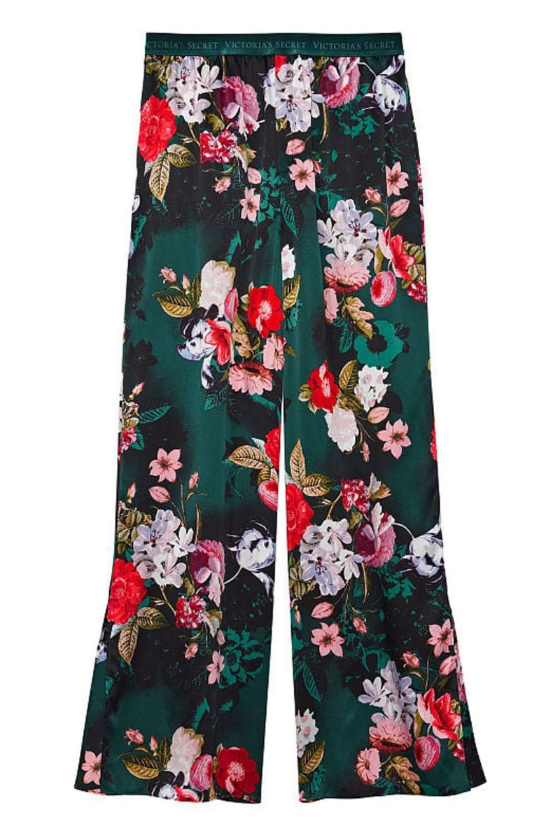 Green Victoria's Secret Silk Floral Pyjama Bottoms | FHC-920835