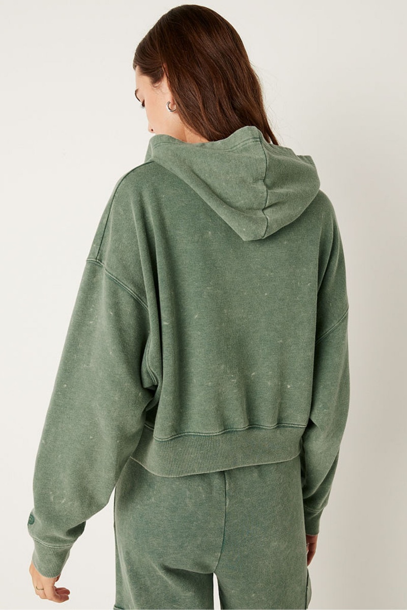 Green Wash Victoria's Secret Shine Crop Long Sleeve Hoodie | HDW-594310