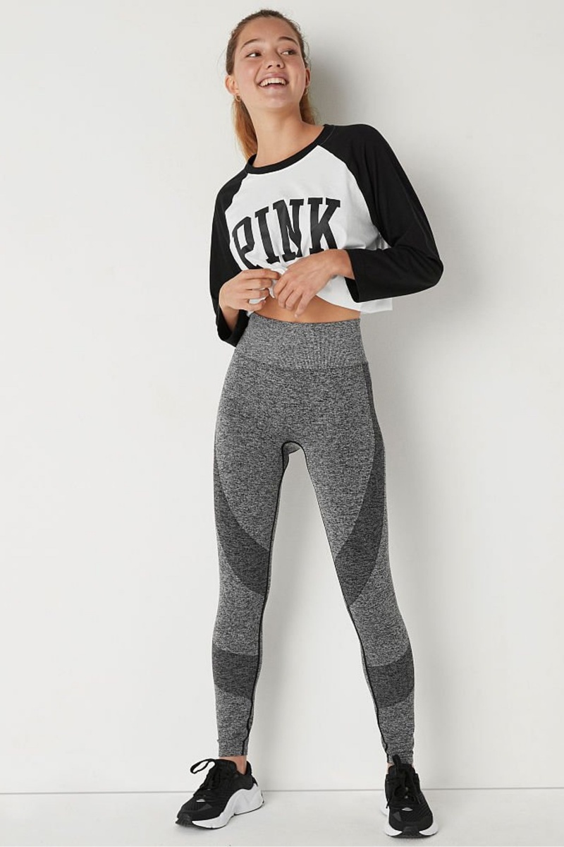 Grey Marl Victoria\'s Secret Seamless High Waist Full Length Workout Tight | GYR-539124