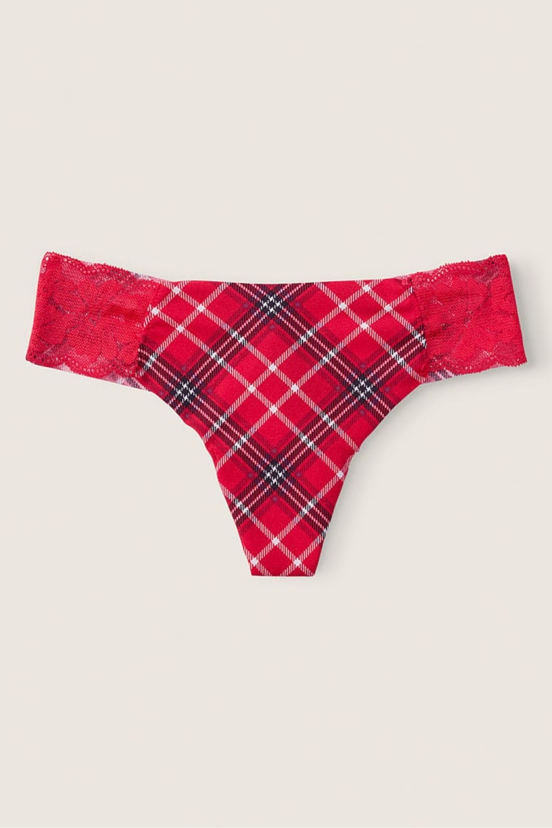 Grey Plaid Victoria\'s Secret No Show Thong Knicker | GAR-957843