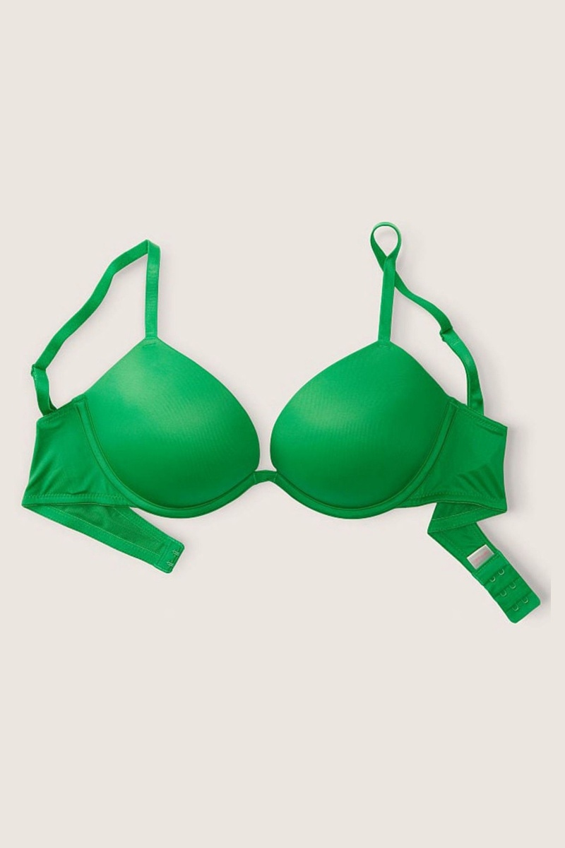 Happy Camper Green Victoria's Secret Wear Everywhere Smooth Non Wired Push Up T-Shirt Bra | NCM-064719