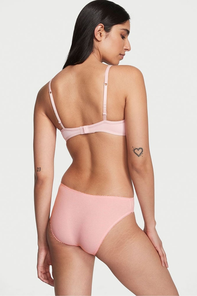 Happy Pink Peaches Victoria's Secret Cotton Bikini Knickers | KPJ-617895