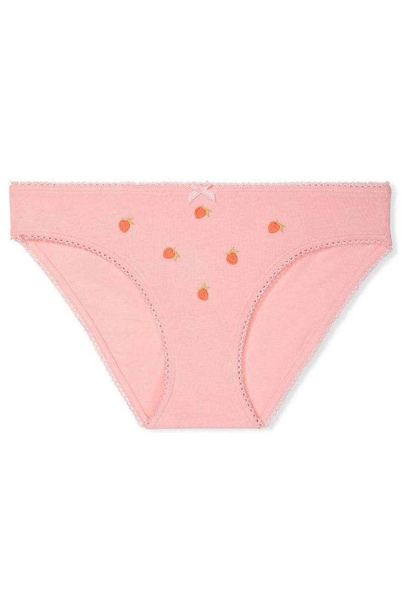 Happy Pink Peaches Victoria's Secret Cotton Bikini Knickers | KPJ-617895