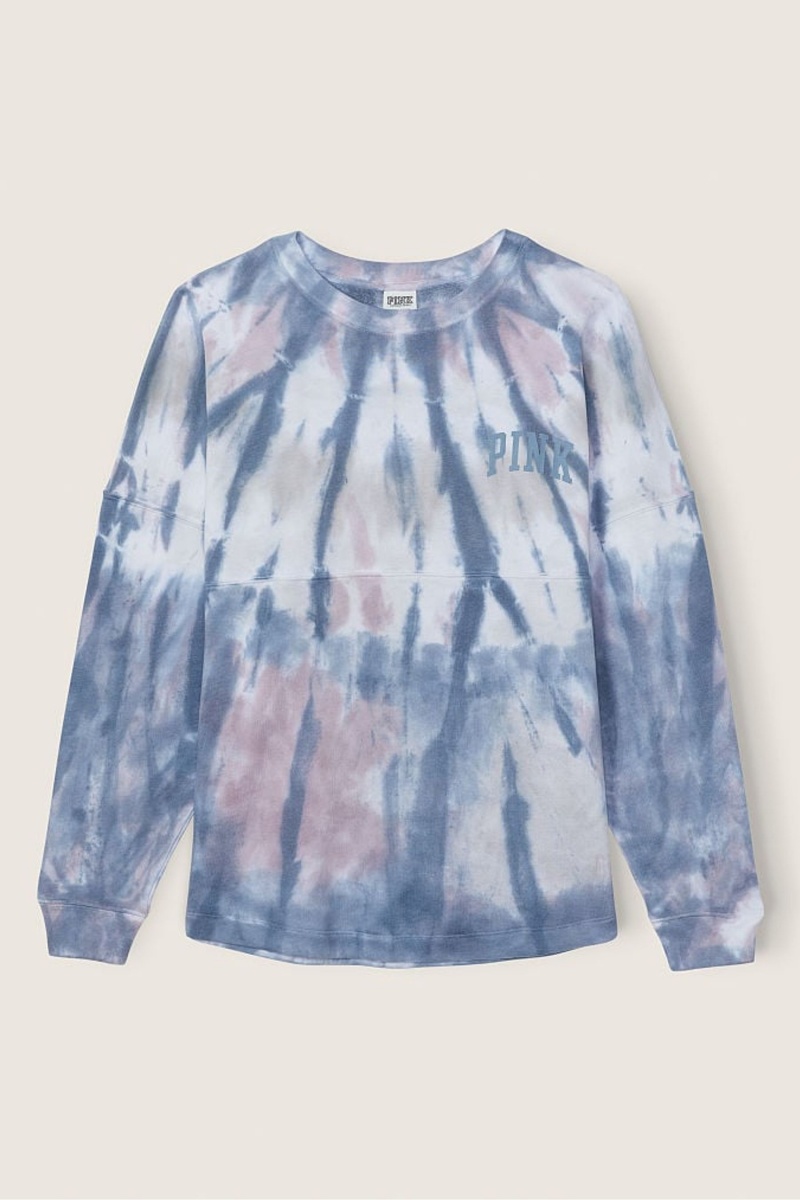 Hazel Green Tie Dye Victoria's Secret Fleece Long Sleeve Oversized Sweatshirt | HCL-518902