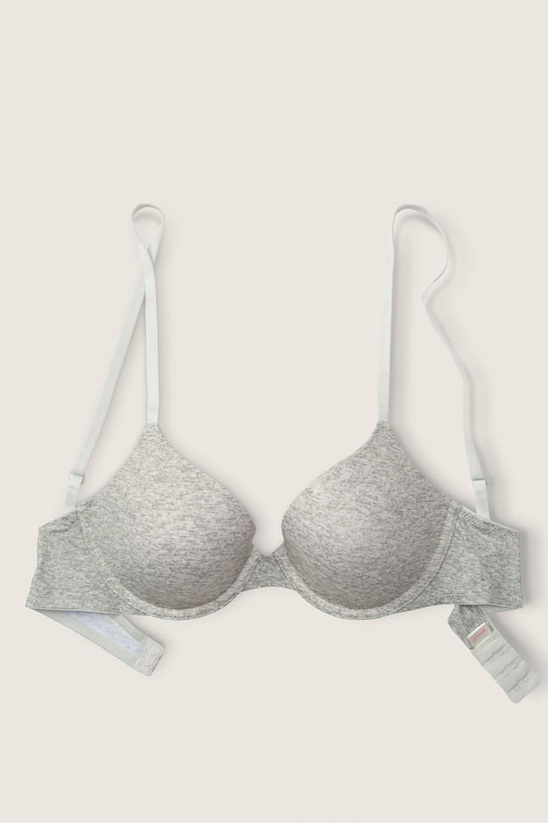 Heather Grey Victoria's Secret Wear Everywhere Smooth Lightly Lined T-Shirt Bra | XUE-069251