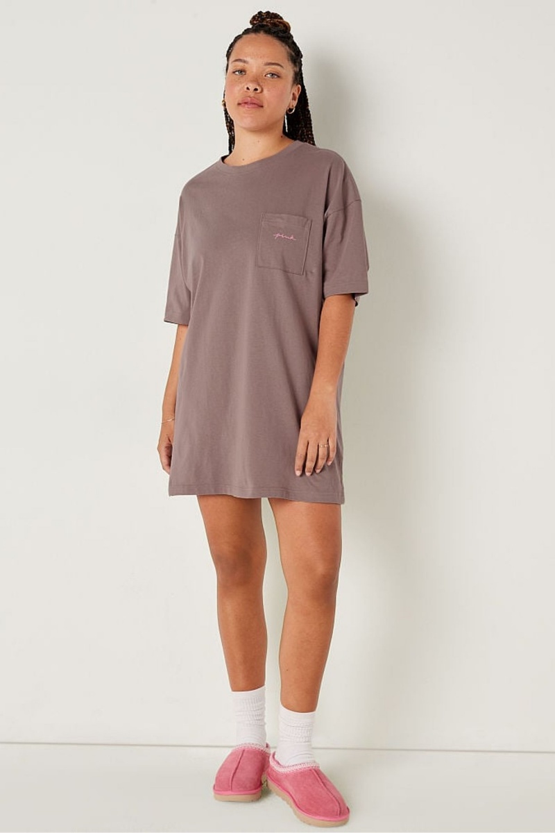 Iced Coffee Brown Victoria's Secret Cotton Nightie | ZAE-796843