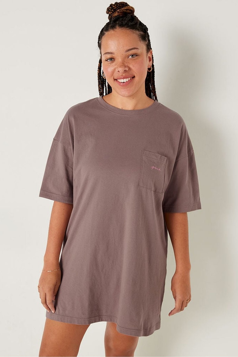 Iced Coffee Brown Victoria\'s Secret Cotton Nightie | ZAE-796843