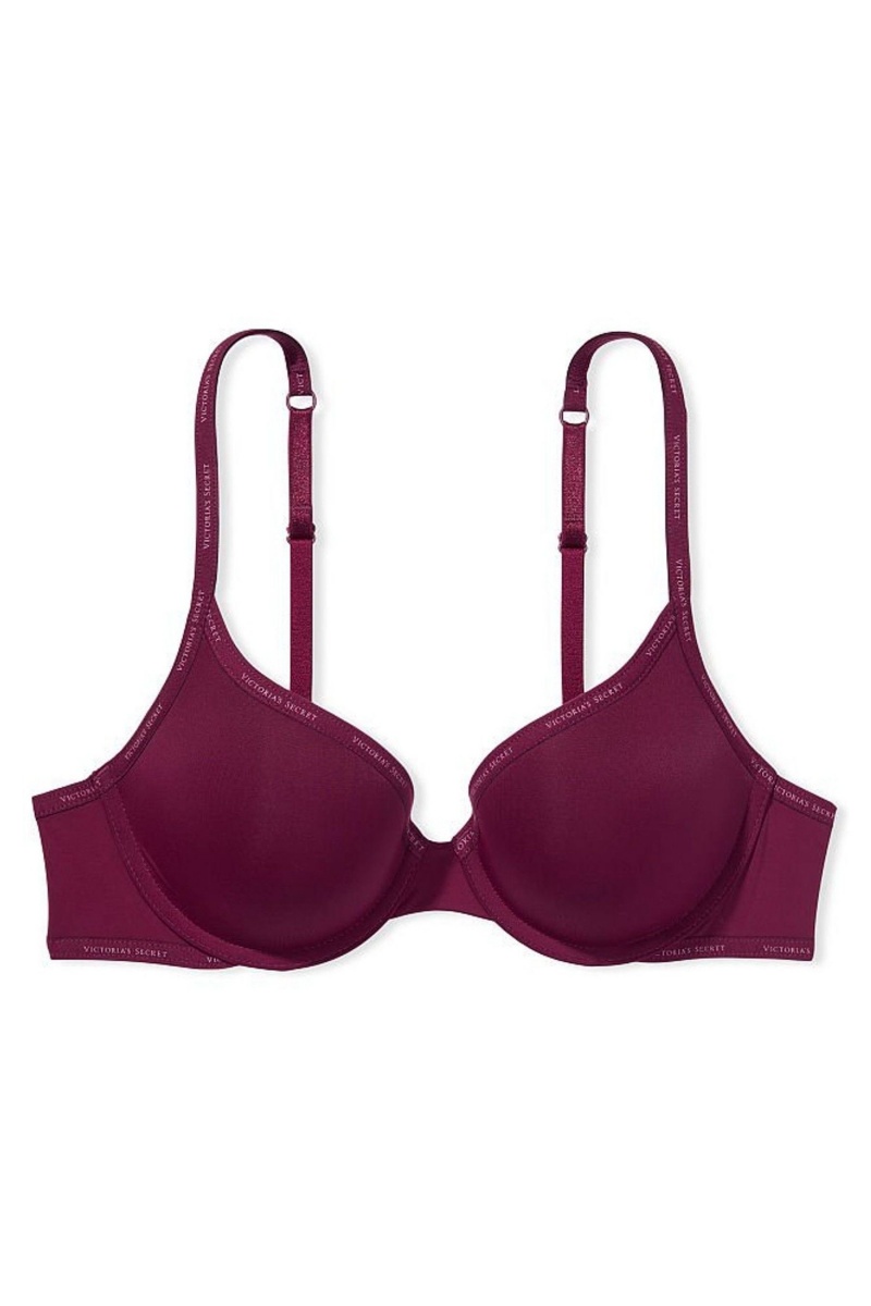 Kir Purple Victoria's Secret The T-Shirt Lightly Lined Logo Strap Full Cup Bra | NHB-738946