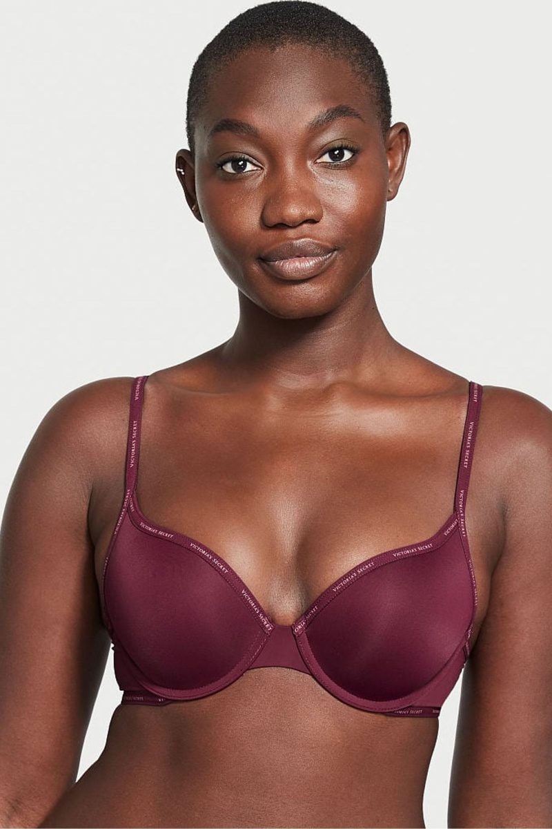 Kir Purple Victoria\'s Secret The T-Shirt Lightly Lined Logo Strap Full Cup Bra | NHB-738946