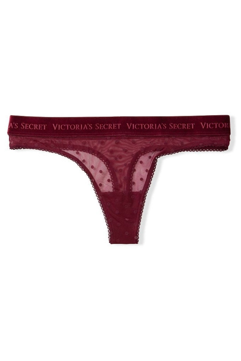 Kir Red Victoria's Secret Luxe Lingerie Thong Knickers | RDL-950746