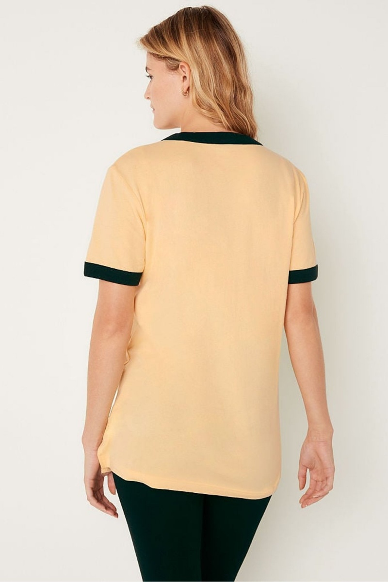 Light Honey Sans Logo Victoria's Secret Short Sleeve T-Shirt | OQK-256918