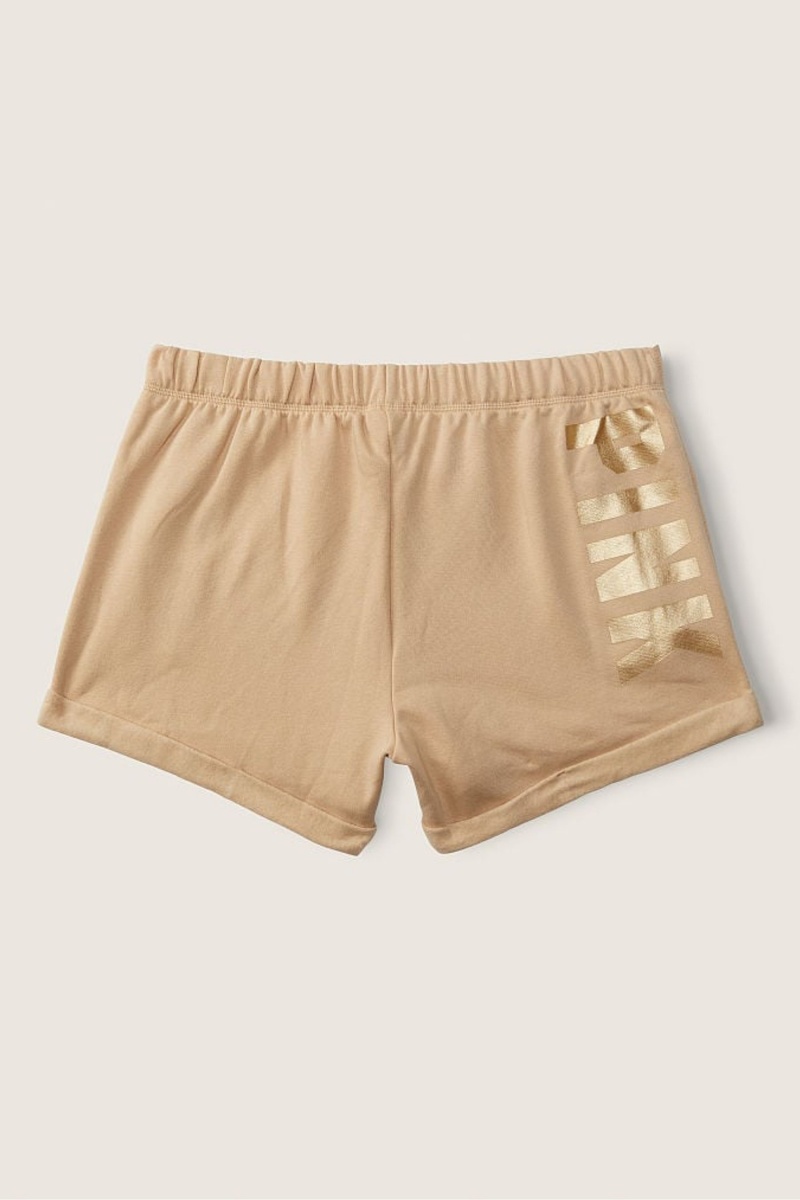 Light Sand Brown Victoria's Secret Logo Lounge Short | PHG-917325