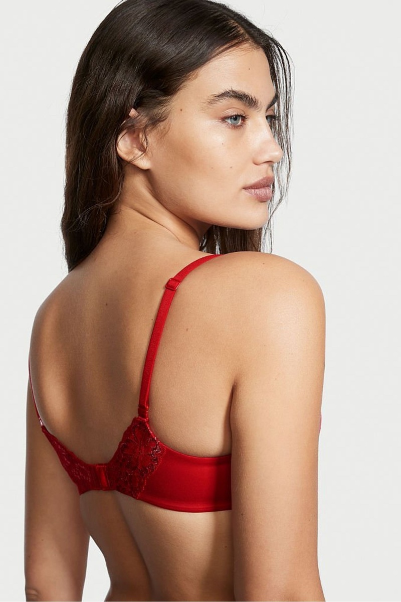 Lipstick Lurex Xdye Red Victoria's Secret Body by Victoria Smooth Lightly Lined Demi Bra | EXD-031984