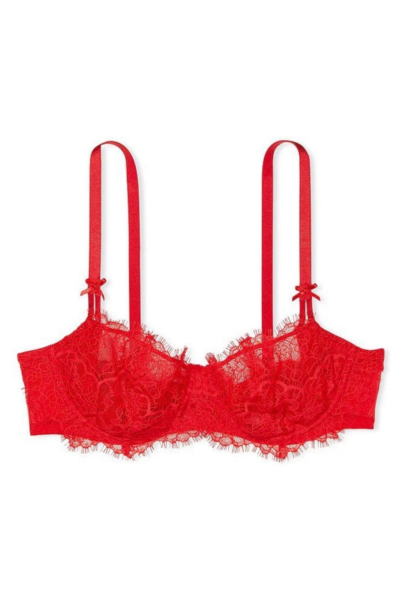 Lipstick Red Lace Victoria\'s Secret Dream Angels Bra | LAU-765428