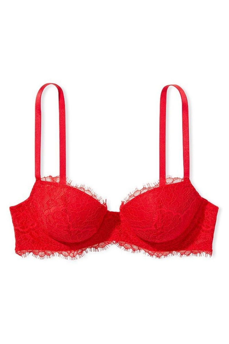 Lipstick Red Lace Victoria's Secret Dream Angels Bra | EZO-135678