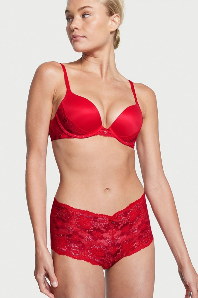 Lipstick Red Victoria's Secret Body by Victoria Lace Short Knickers | ZLW-938610