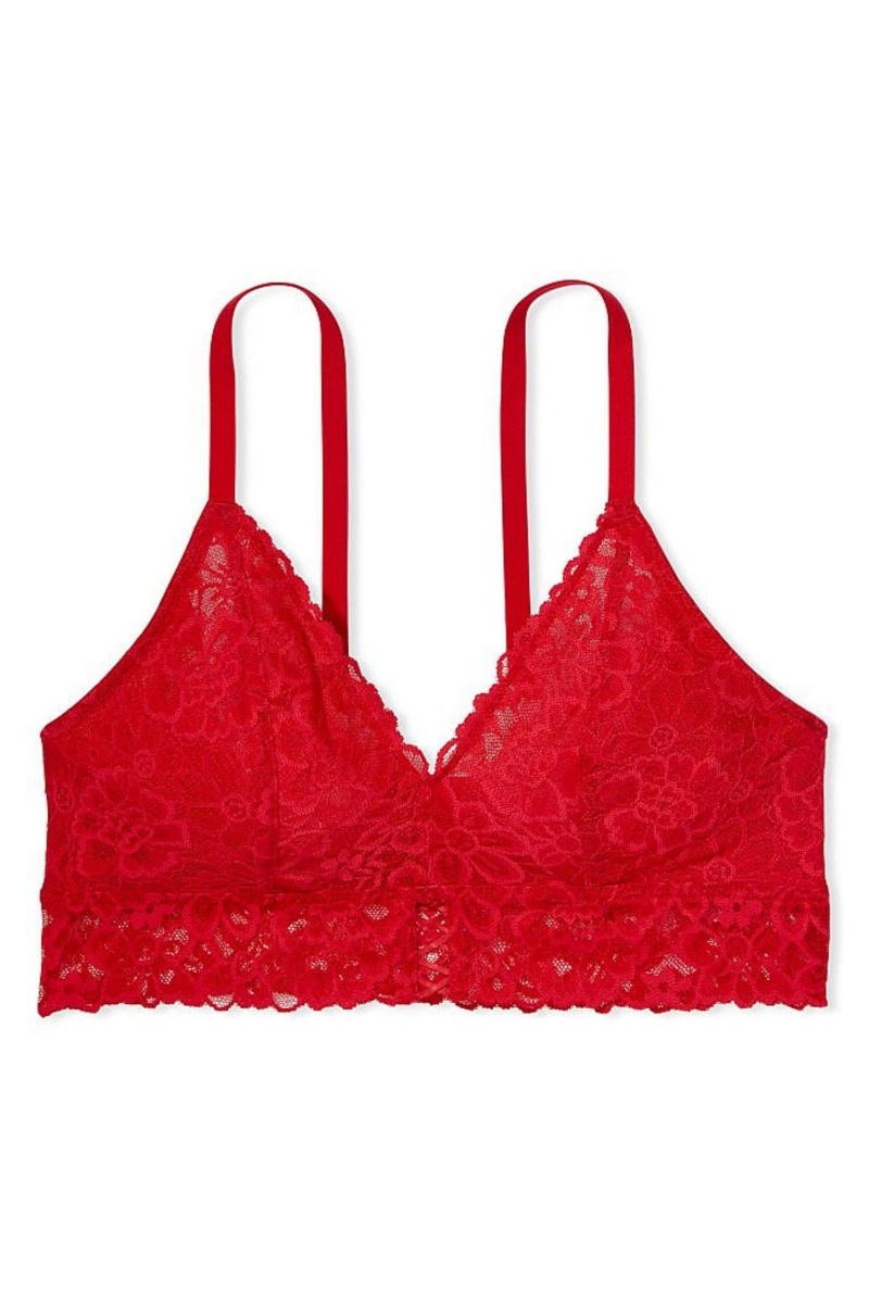 Lipstick Red Victoria's Secret Sexy Tee Lace Unlined Bralette | RFI-087643