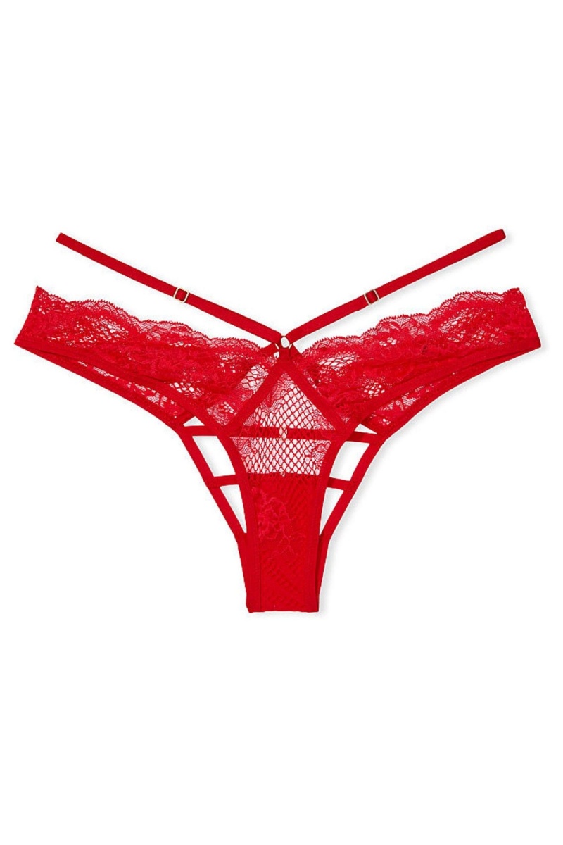 Lipstick Red Victoria's Secret Very Sexy Lace Thong Knickers | ABP-540963