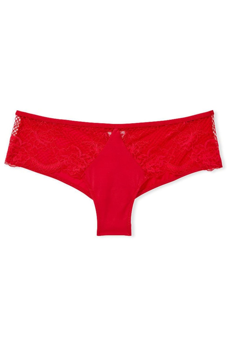 Lipstick Red Victoria's Secret Very Sexy Lace Cheeky Knickers | IDL-495186