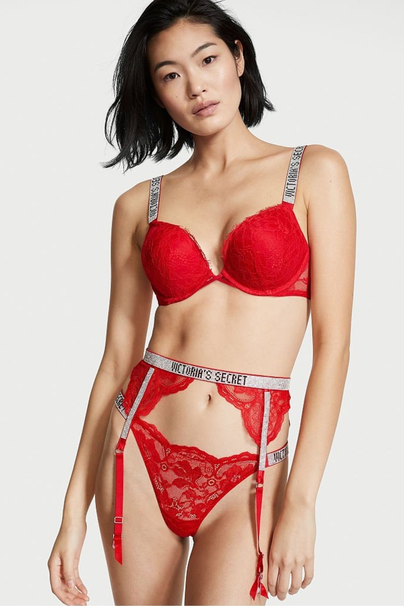 Lipstick Red Victoria's Secret Very Sexy Shine Strap Suspenders | BMJ-930587