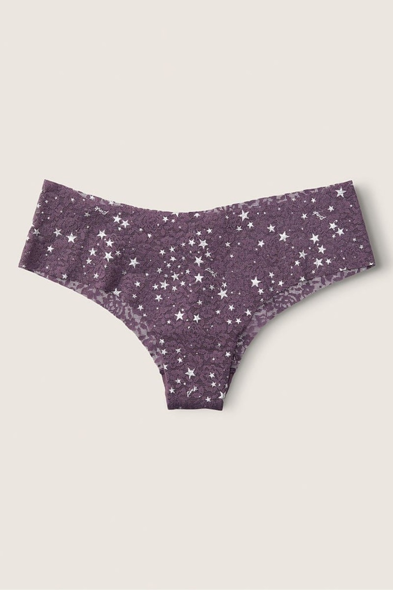 Mauve Purple Victoria's Secret No-Show No Show Soft Lace Cheekster Knickers | OED-694258