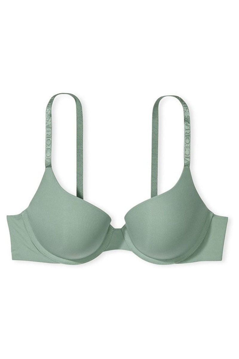 Midnight Sea Green Victoria's Secret The T-Shirt Full Cup Push Up Smooth Bra | PEM-852604