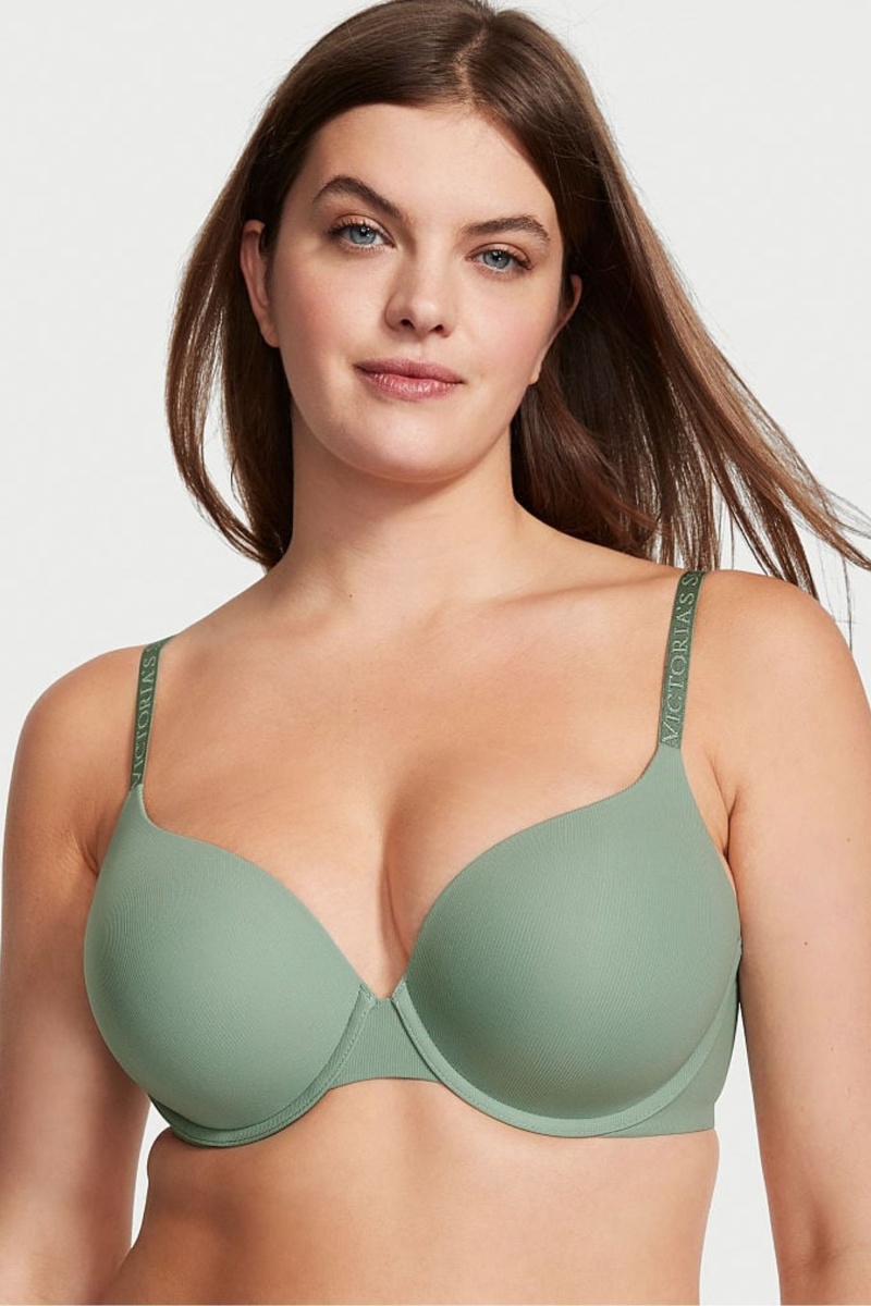 Midnight Sea Green Victoria\'s Secret The T-Shirt Full Cup Push Up Smooth Bra | PEM-852604