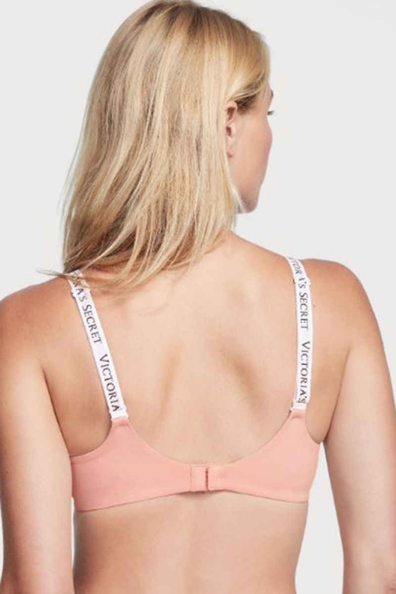 Misty Rose Pink Victoria's Secret The T-Shirt Lightly Lined Demi Logo Bra | RNZ-951368