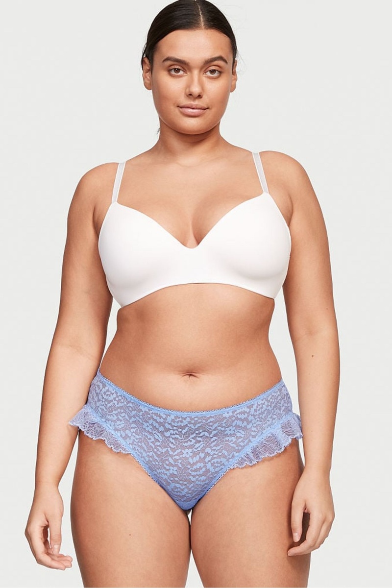 Morning Sky Blue Victoria\'s Secret Lace Cheeky Knickers | QIA-705942